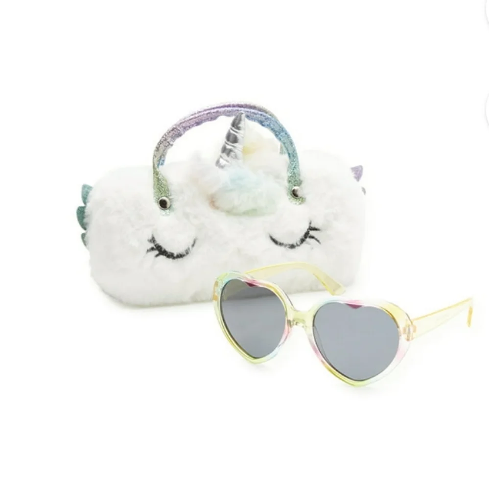 Wonder Nation Kids Heart Sunglasses With Unicorn Carrying Case